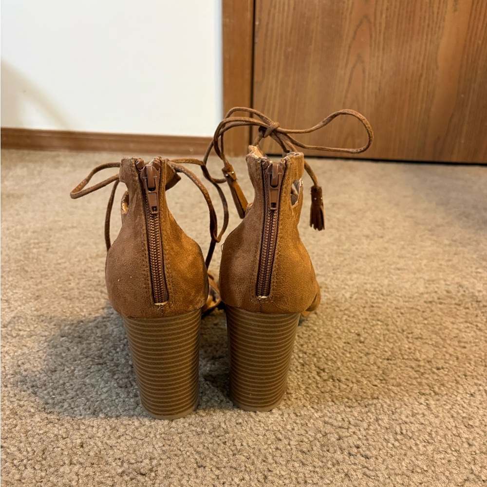 Brash Payless Lace Up Bohemian Style Heels - Picture 4 of 5